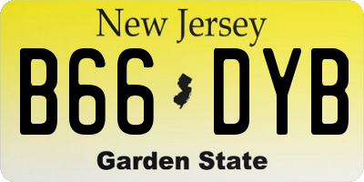NJ license plate B66DYB