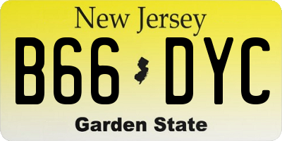 NJ license plate B66DYC