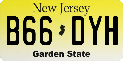 NJ license plate B66DYH