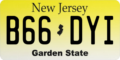 NJ license plate B66DYI
