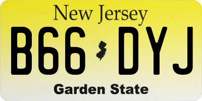 NJ license plate B66DYJ