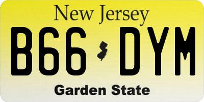 NJ license plate B66DYM