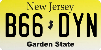 NJ license plate B66DYN