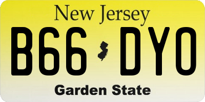 NJ license plate B66DYO