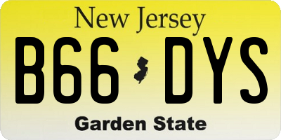 NJ license plate B66DYS
