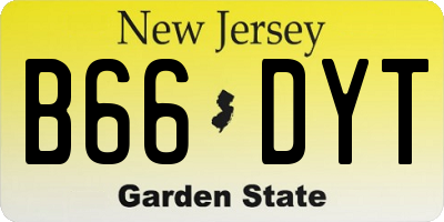 NJ license plate B66DYT