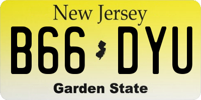 NJ license plate B66DYU