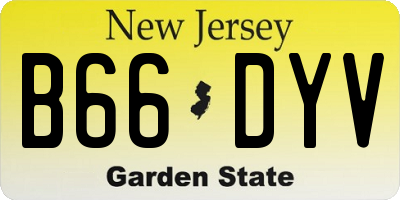 NJ license plate B66DYV