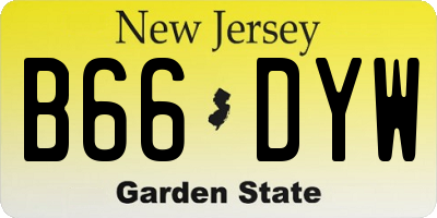 NJ license plate B66DYW