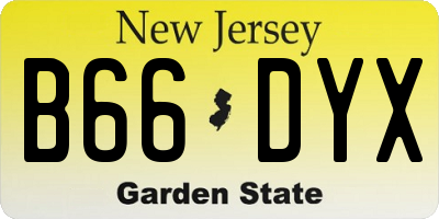 NJ license plate B66DYX