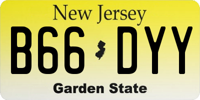 NJ license plate B66DYY