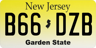 NJ license plate B66DZB