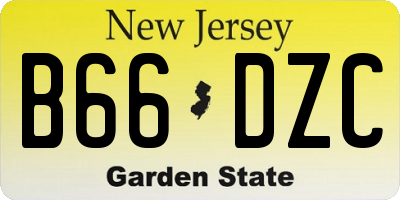 NJ license plate B66DZC