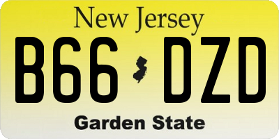 NJ license plate B66DZD