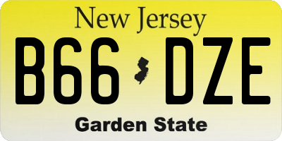 NJ license plate B66DZE