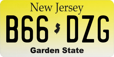 NJ license plate B66DZG