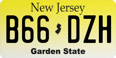 NJ license plate B66DZH
