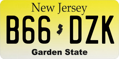 NJ license plate B66DZK