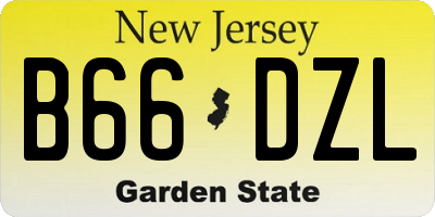 NJ license plate B66DZL