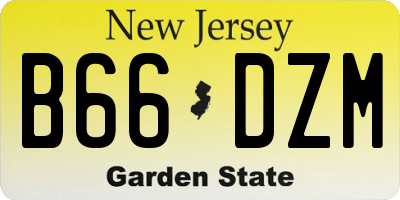 NJ license plate B66DZM