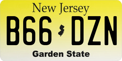 NJ license plate B66DZN