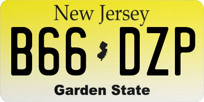 NJ license plate B66DZP