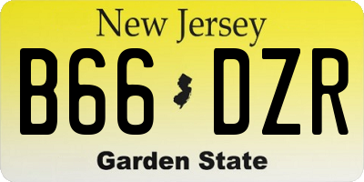 NJ license plate B66DZR