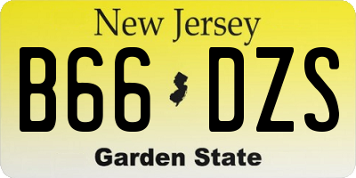 NJ license plate B66DZS