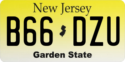NJ license plate B66DZU