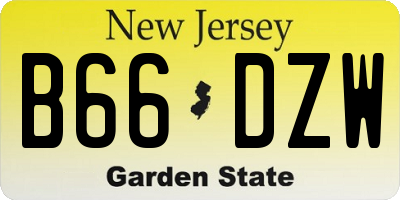 NJ license plate B66DZW