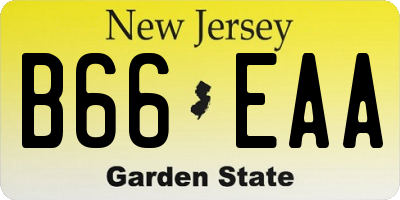 NJ license plate B66EAA