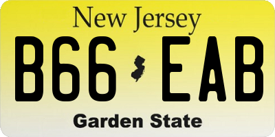 NJ license plate B66EAB