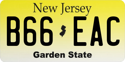 NJ license plate B66EAC