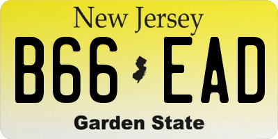 NJ license plate B66EAD