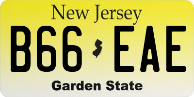 NJ license plate B66EAE