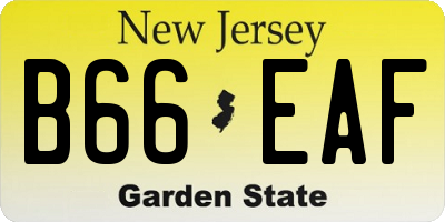 NJ license plate B66EAF