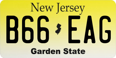 NJ license plate B66EAG