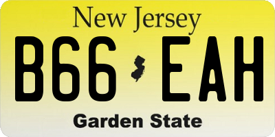 NJ license plate B66EAH