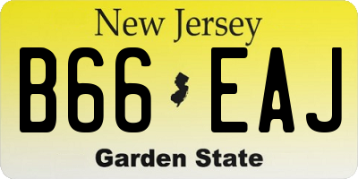 NJ license plate B66EAJ