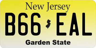 NJ license plate B66EAL
