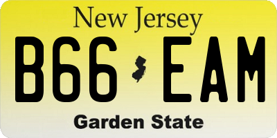 NJ license plate B66EAM