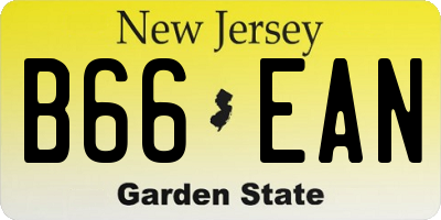 NJ license plate B66EAN