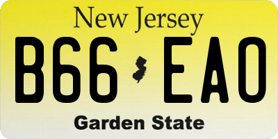 NJ license plate B66EAO