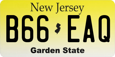 NJ license plate B66EAQ
