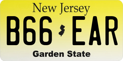 NJ license plate B66EAR