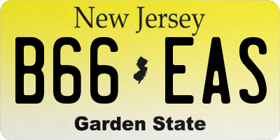 NJ license plate B66EAS