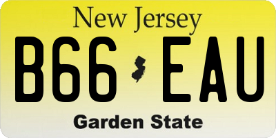 NJ license plate B66EAU