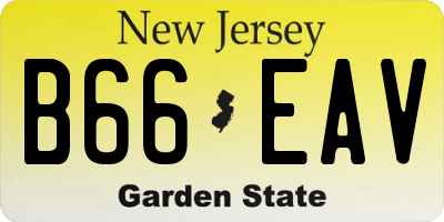 NJ license plate B66EAV