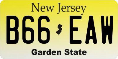NJ license plate B66EAW