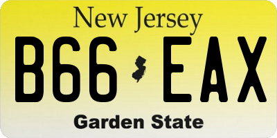 NJ license plate B66EAX